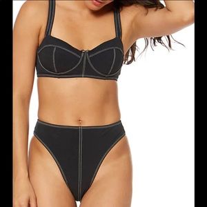 NWOT Dolce Vita Bam Bam Black Two Piece Bikini
